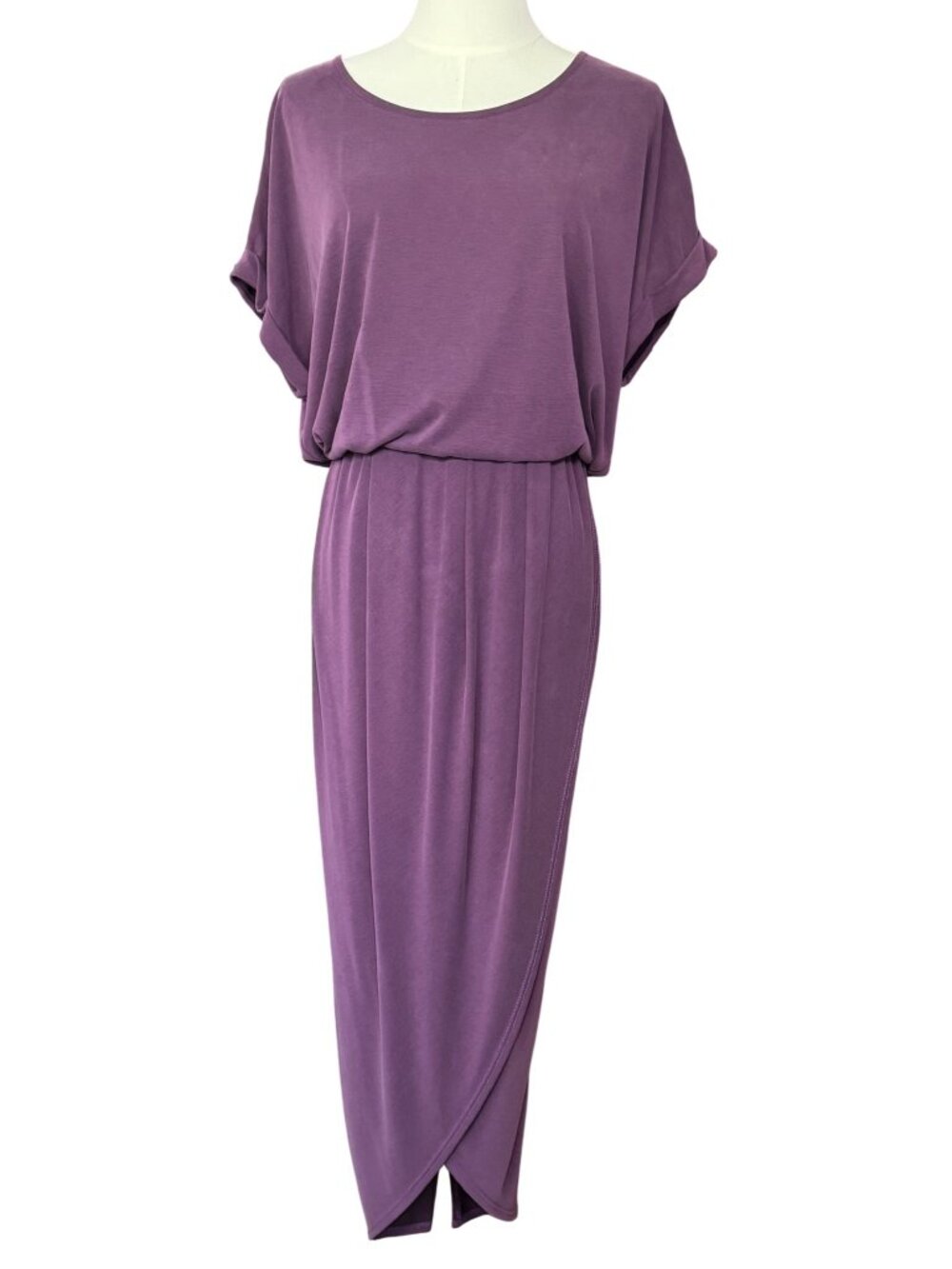 Lulus Greet the Day Dusty Purple Faux Wrap Midi Dress XL